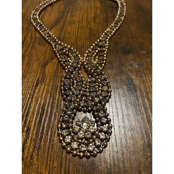 Cache Elegant rhinestone necklace with stretchy bracelet - Picture 2 of 10